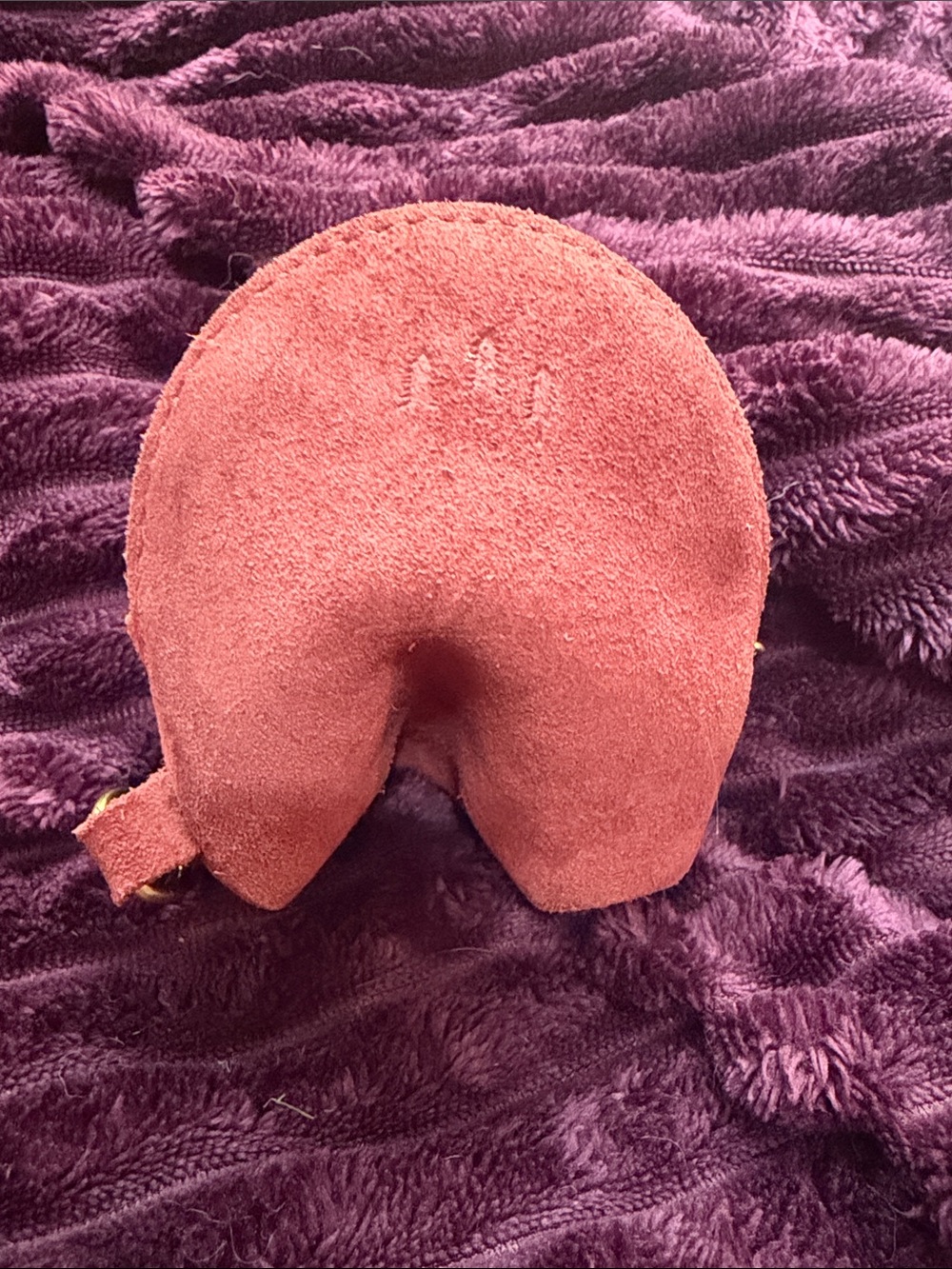 Portland Leather fortune cookie pouch in Red Panda